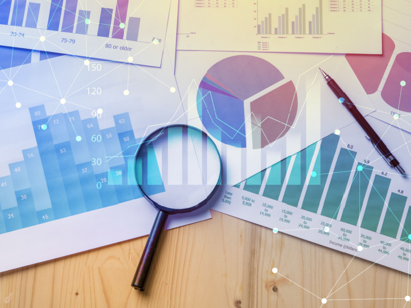 Abstract image representing healthcare marketing research with graphs